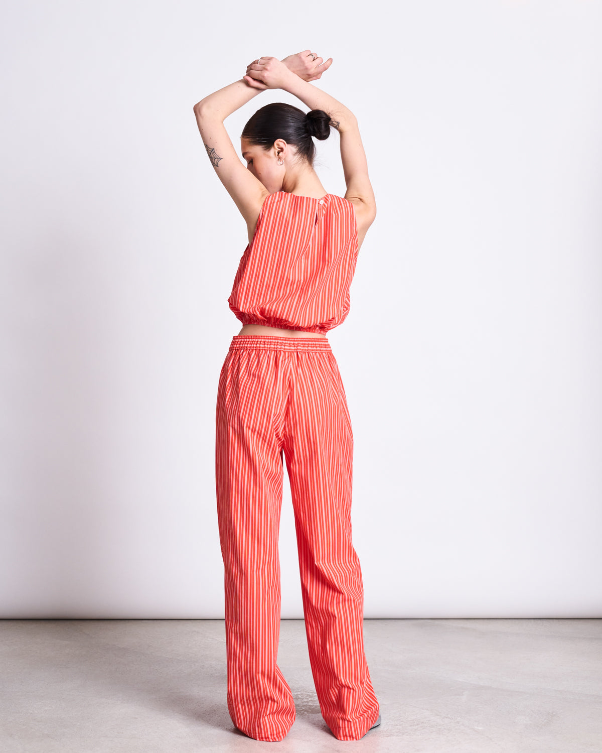 JAN 'N JUNE COTTON PANTS SOBY CHERRY RED WHITE STRIPED GOTS