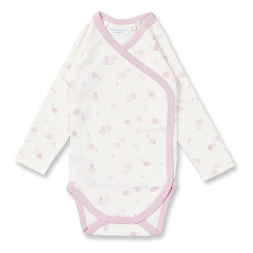 SENSE ORGANICS Ygon Baby Wrap Body Langarm igel pink
