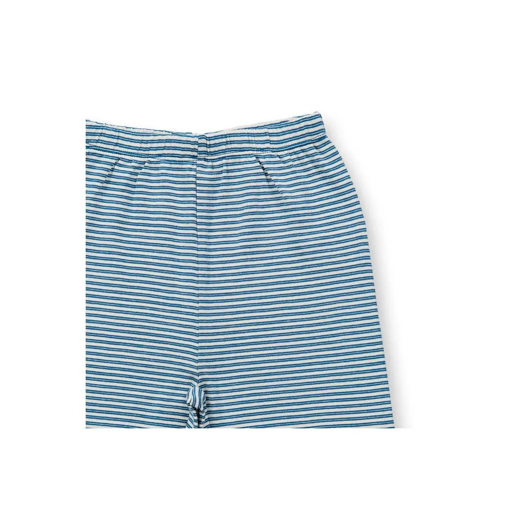 SENSE ORGANICS Long John Pyjama Ocean Blue Stripes + Whale