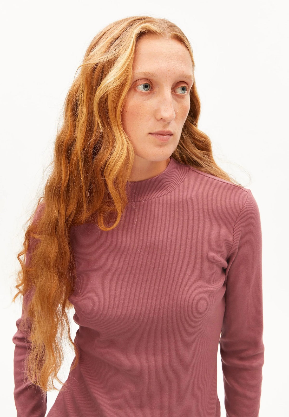 ARMEDANGELS Rib LONGSLEEVE FATIMAARA - velvet ember