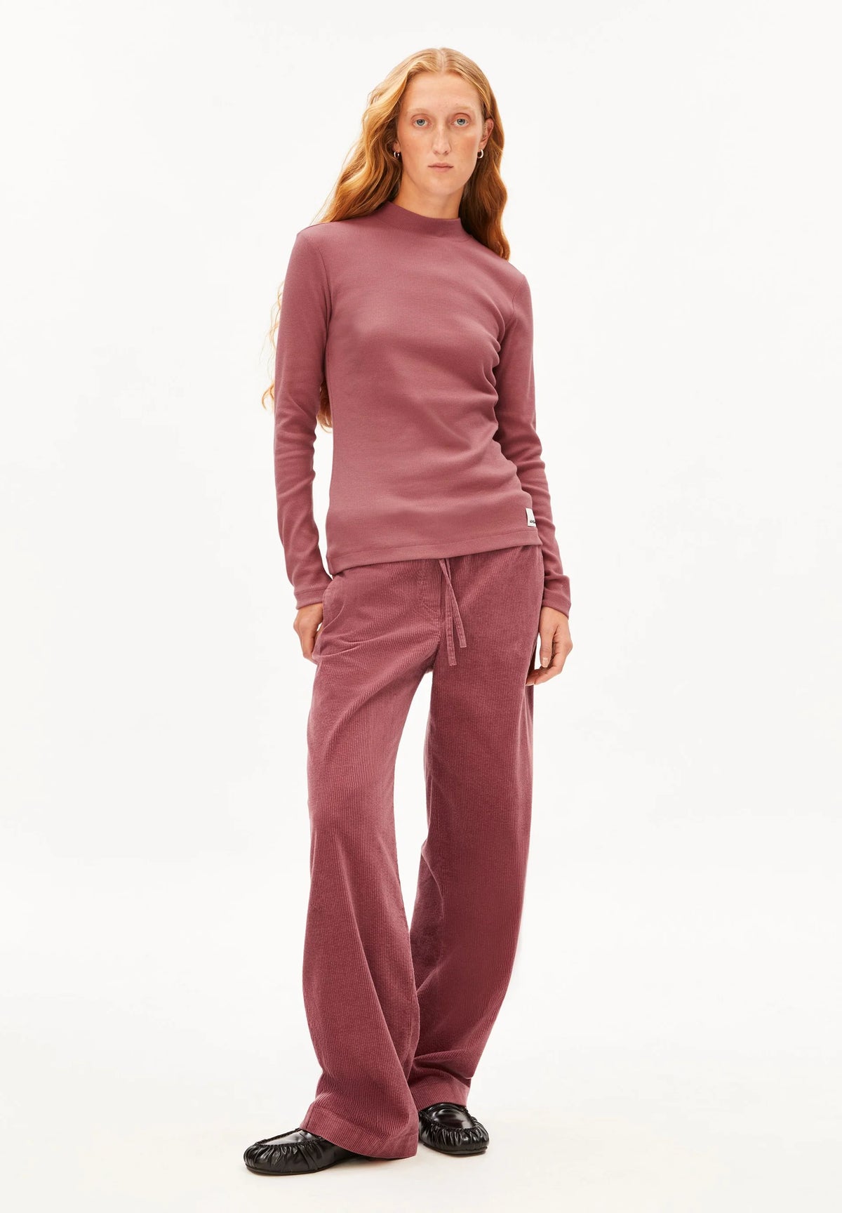 ARMEDANGELS Rib LONGSLEEVE FATIMAARA - velvet ember