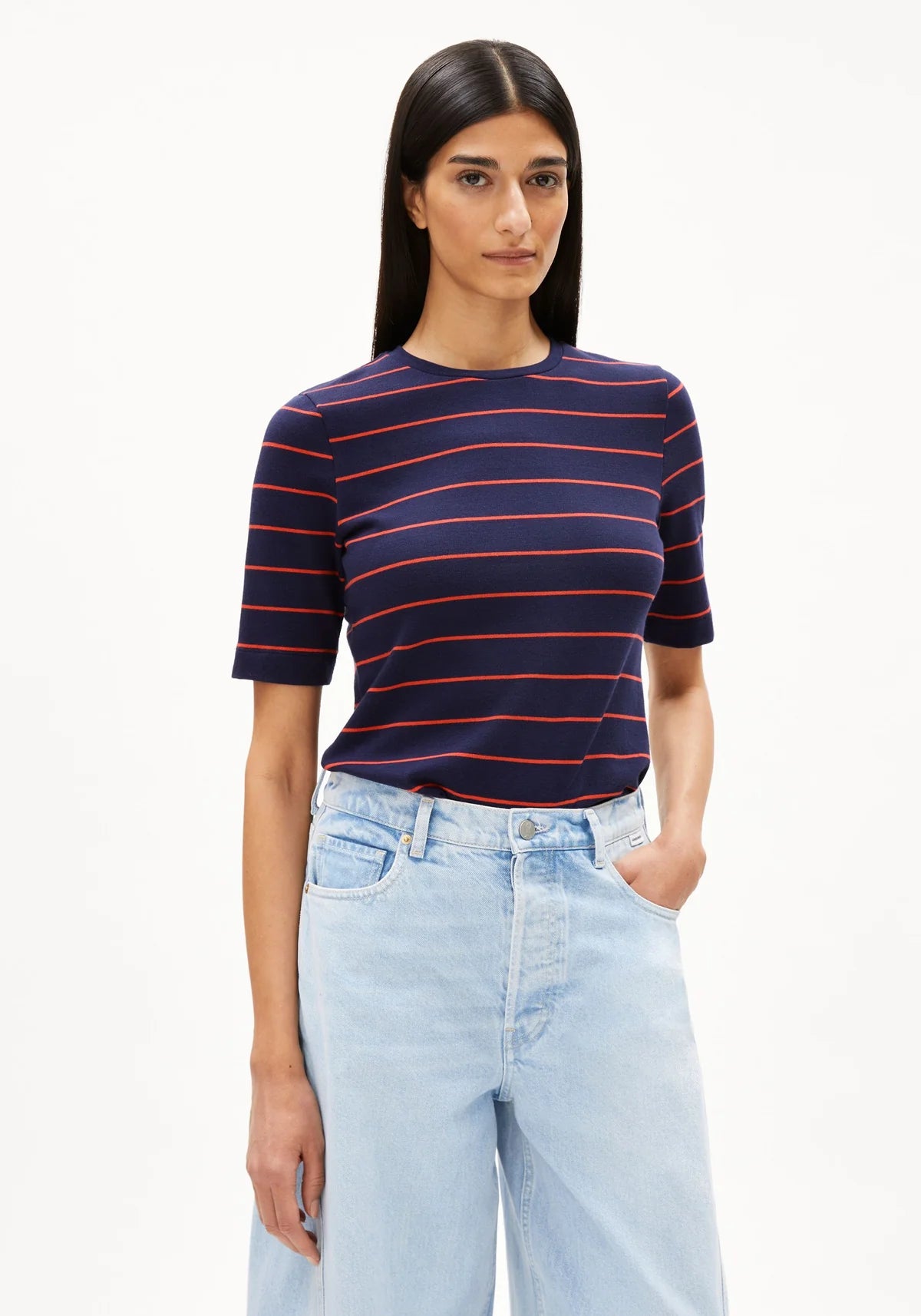 ARMEDANGELS FINE STRIPE T-SHIRT JAANISARA