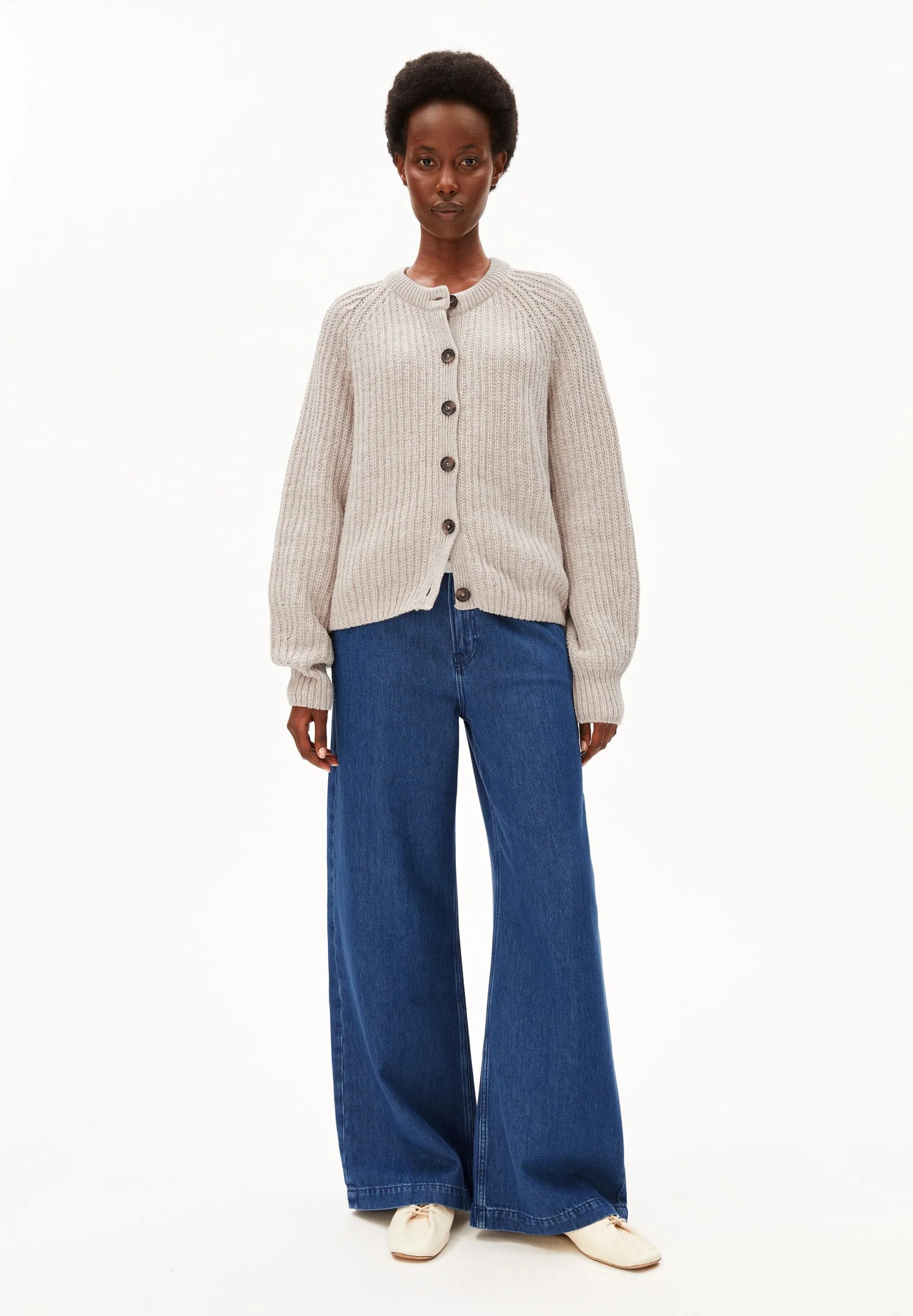 ARMEDANGELS Rippstrick Cardigan Bio Woll-Mix