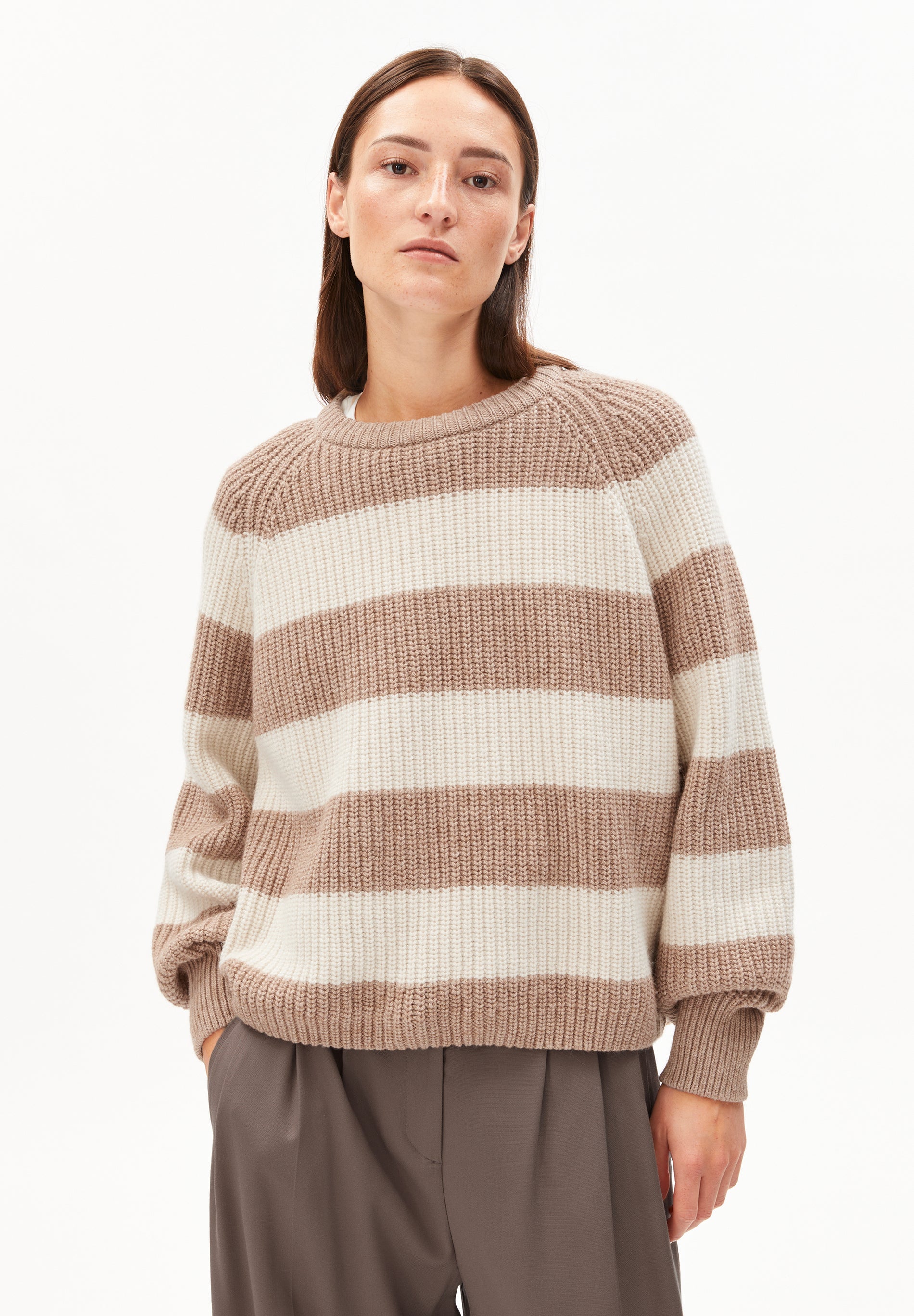 ARMEDANGELS Pullover Kaagi camel melange