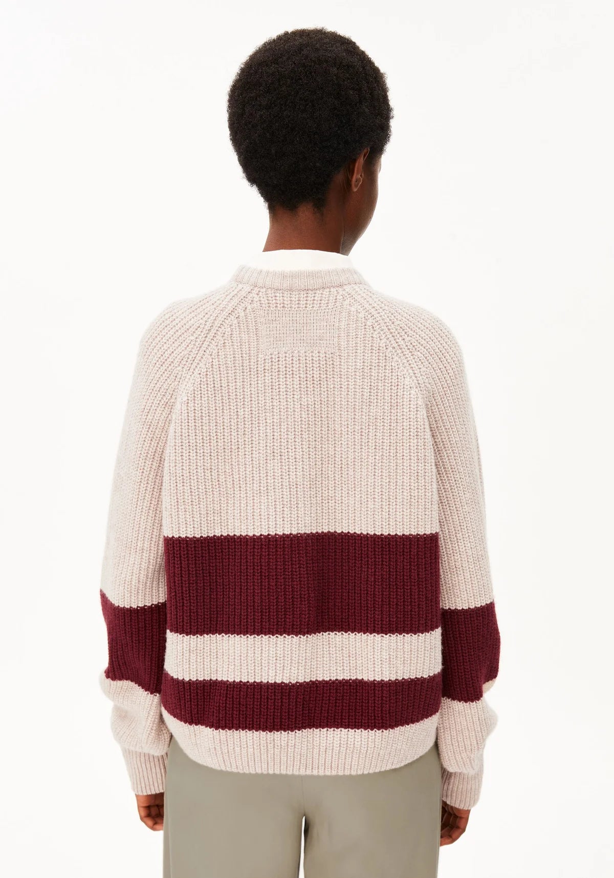 ARMEDANGELS GESTREIFTER RIPPSTRICK PULLOVER Bio-Woll-Mix