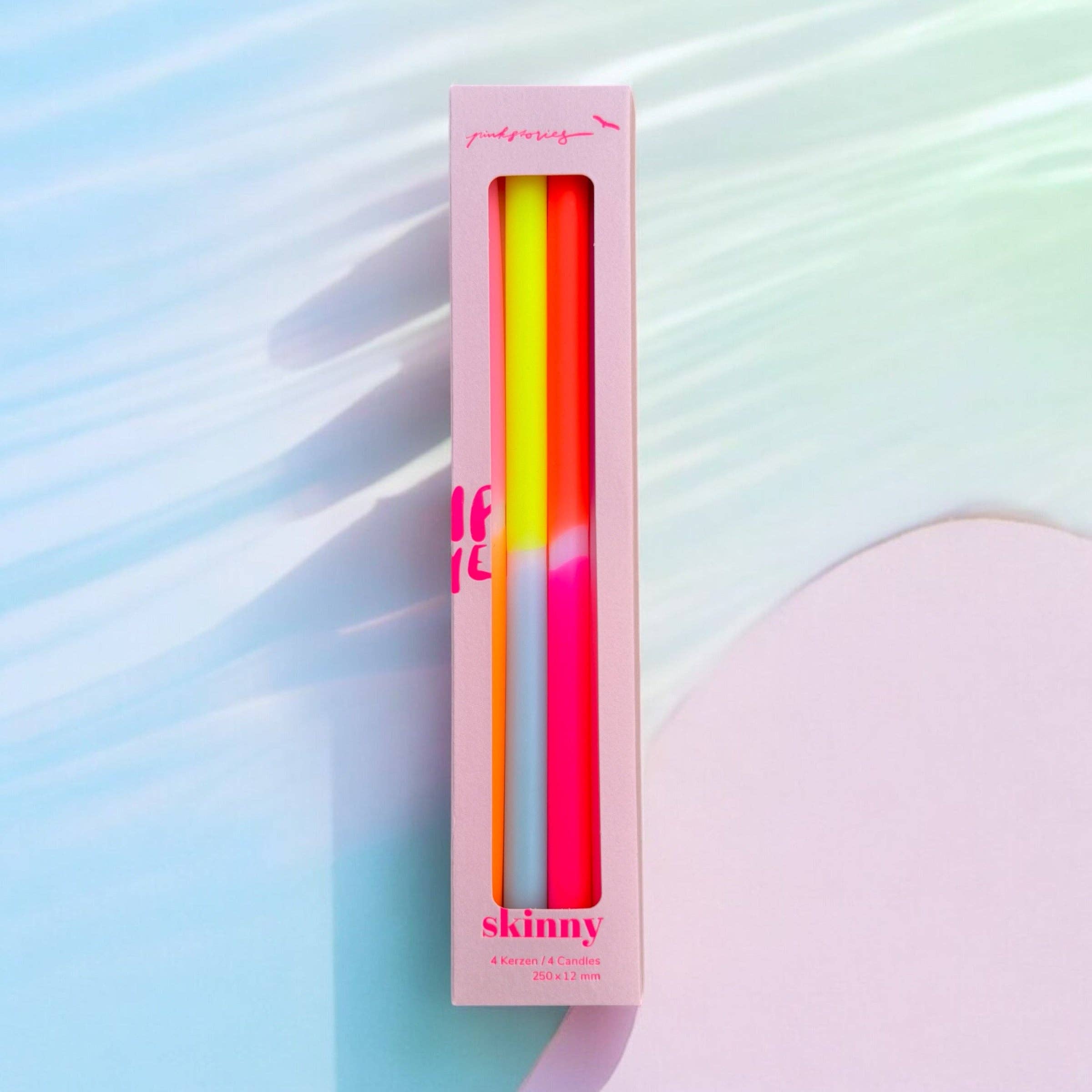 PINK STORIES Dip Dye Skinny Kerzen-4er-Set