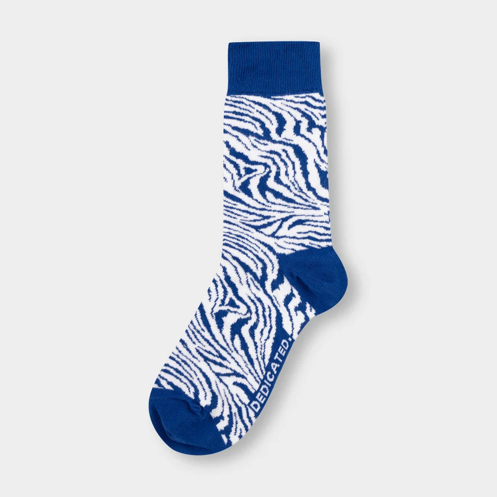 DEDICATED Socks Sigtuna Zebra Sodalite Blue