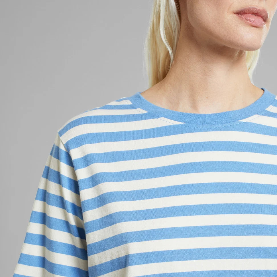 DEDICATED T-Shirt Vadstena Stripes Della Blue