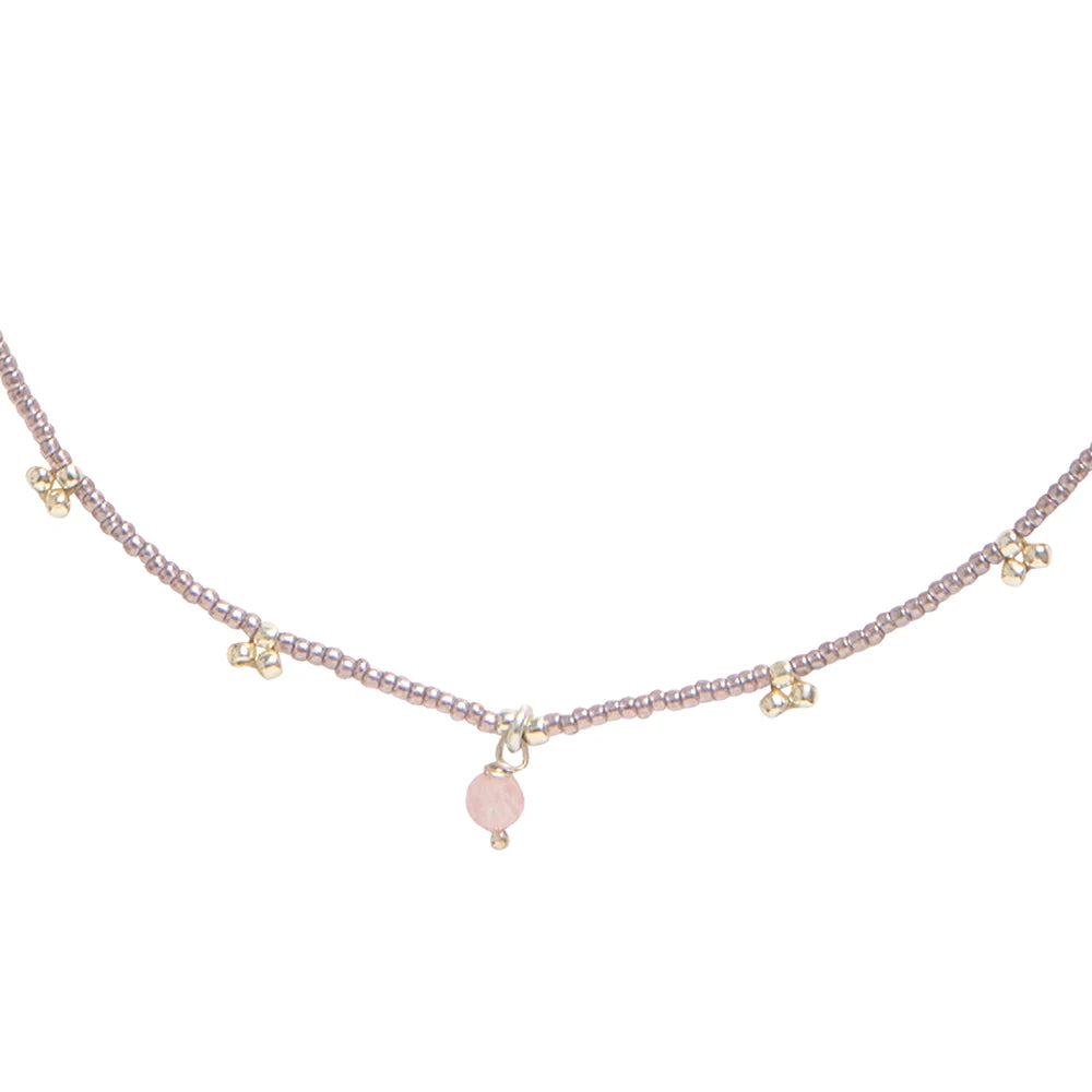 A BEAUTIFUL STORY Aware Rosenquartz Halskette