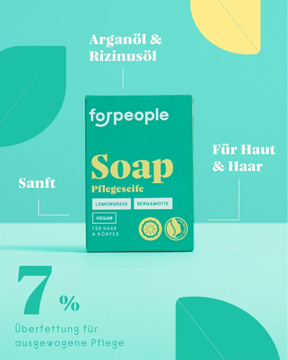 forpeople Seife Lemongrass - für Haar & Körper