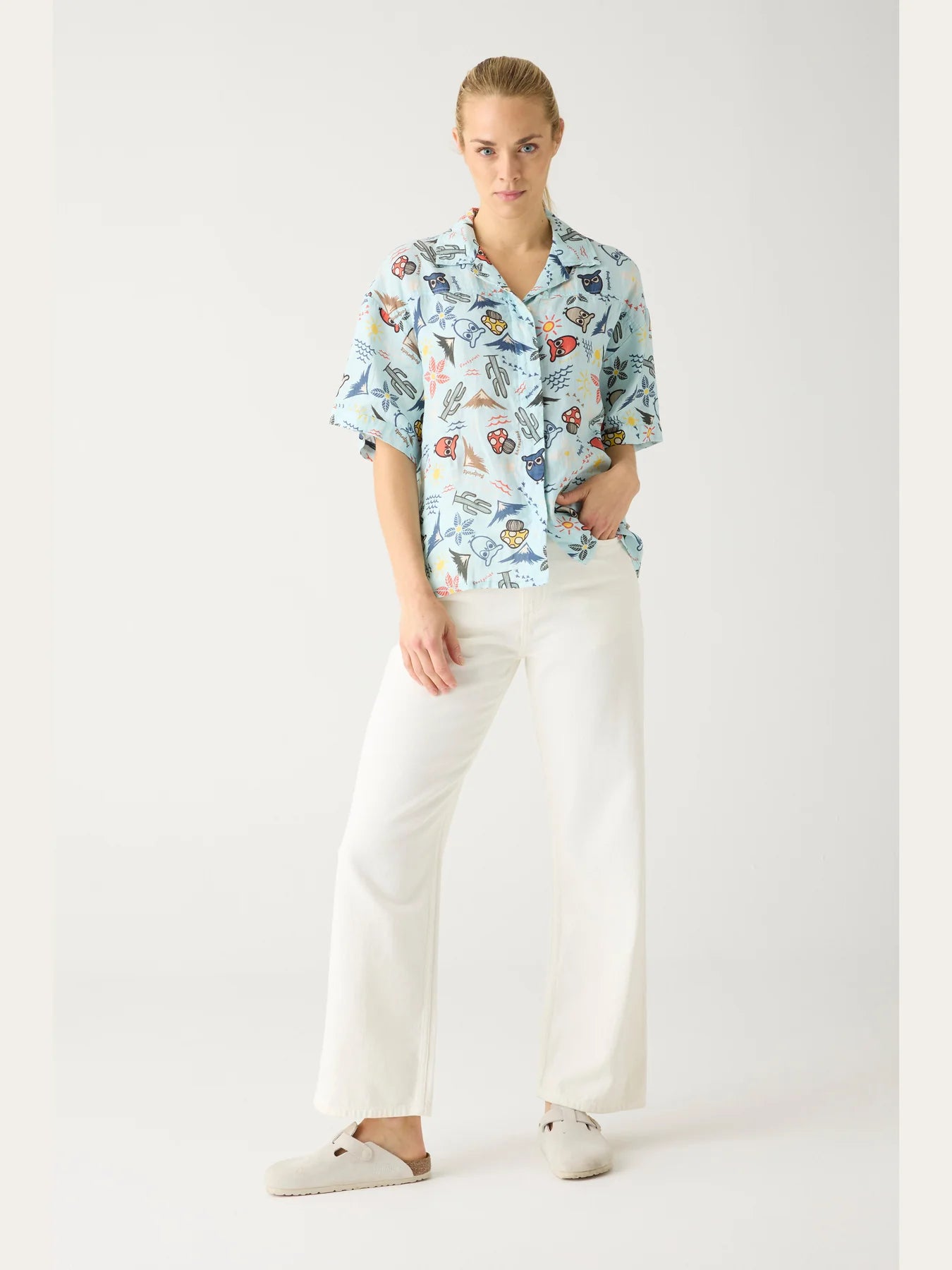 KNOWLEDGE COTTON APPAREL Straight Mid-Rise Raw 5-Pocket Pants Gale