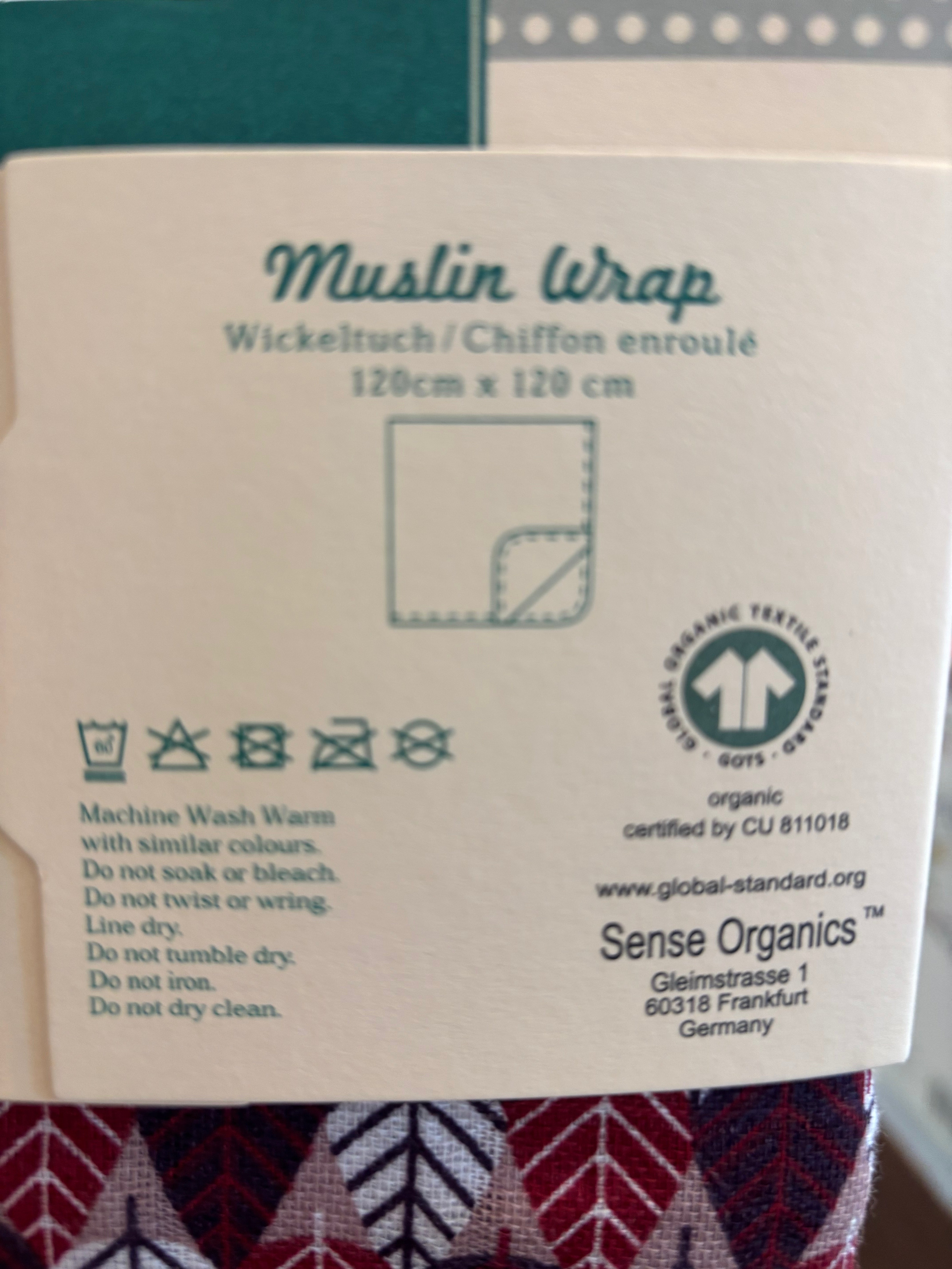 Sense Organics VITA Muslin Cloth, 120x120