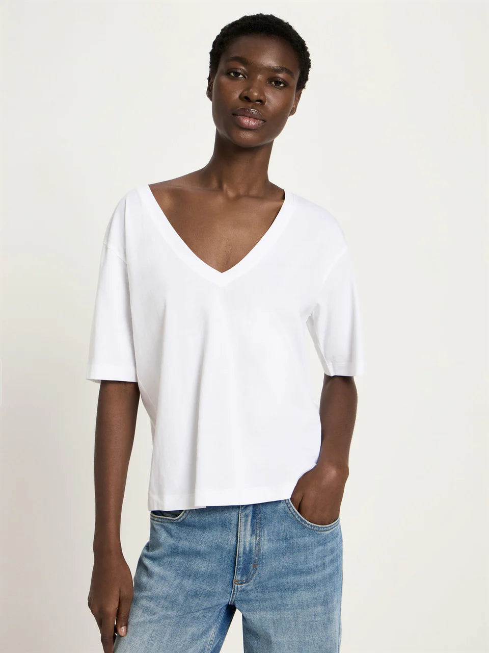 LANIUS Shirt mit V-Ausschnitt