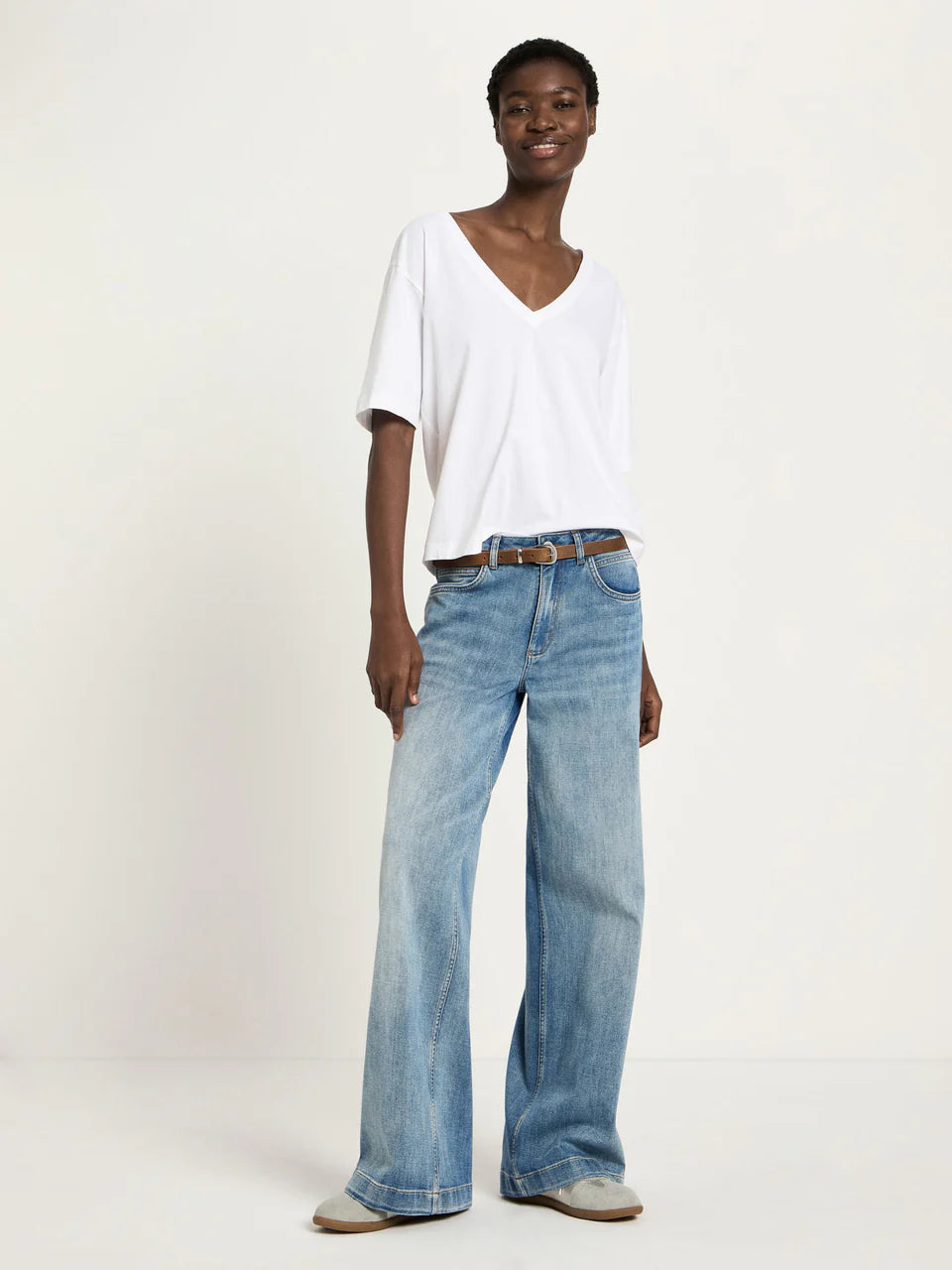 LANIUS Shirt mit V-Ausschnitt