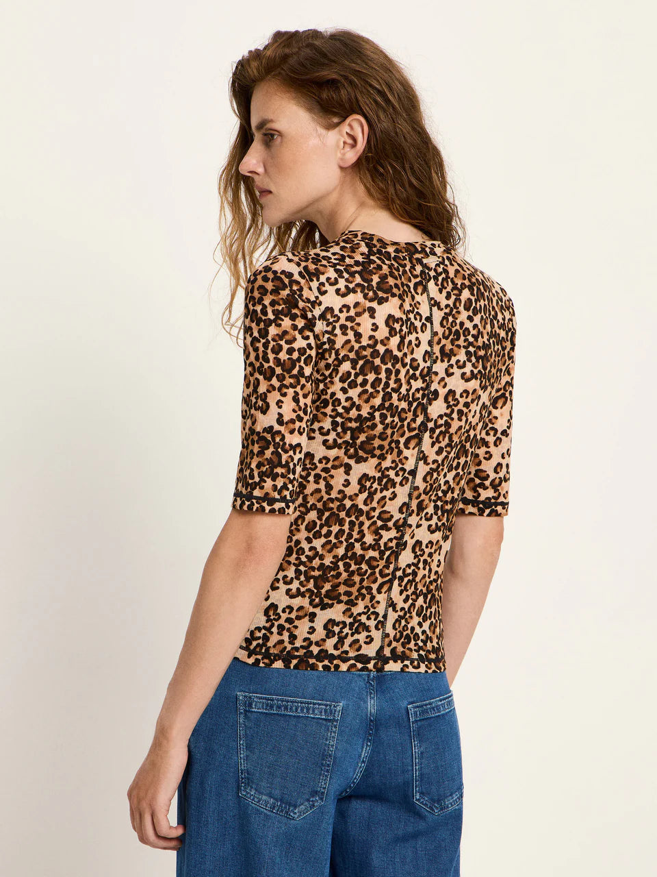 LANIUS Stehkragenshirt mit leo print