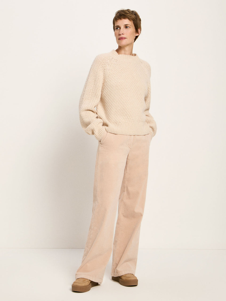 LANIUS Strukturpullover Sahara Melange