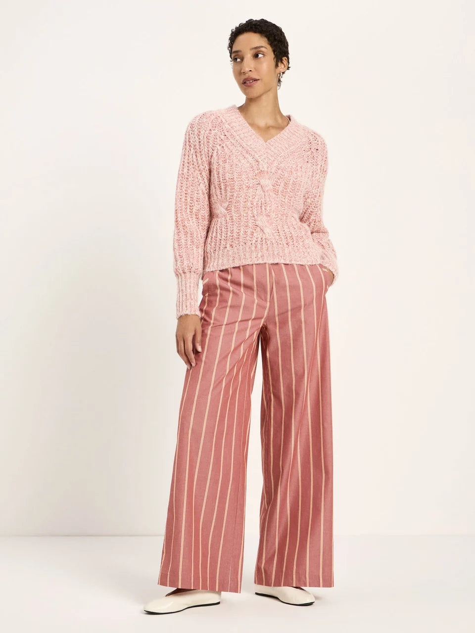 Lanius Pullover mit V-Ausschnitt