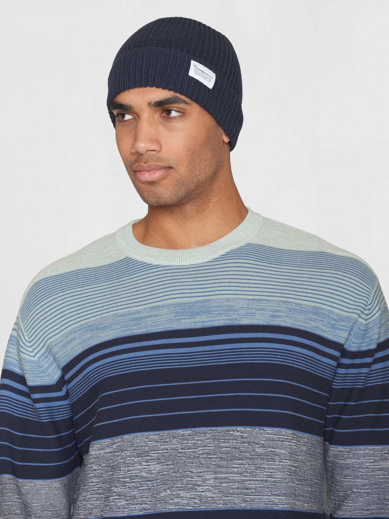 KNOWLEDGE COTTON APPAREL Geripte Mütze 3-Farben