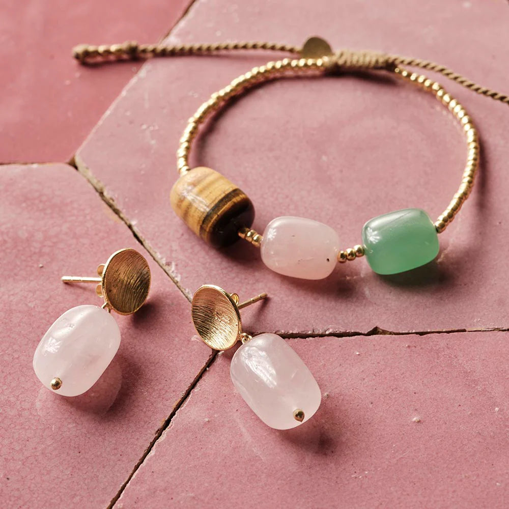 A BEAUTIFUL STORY Ohrringe Ease Rosenquarz