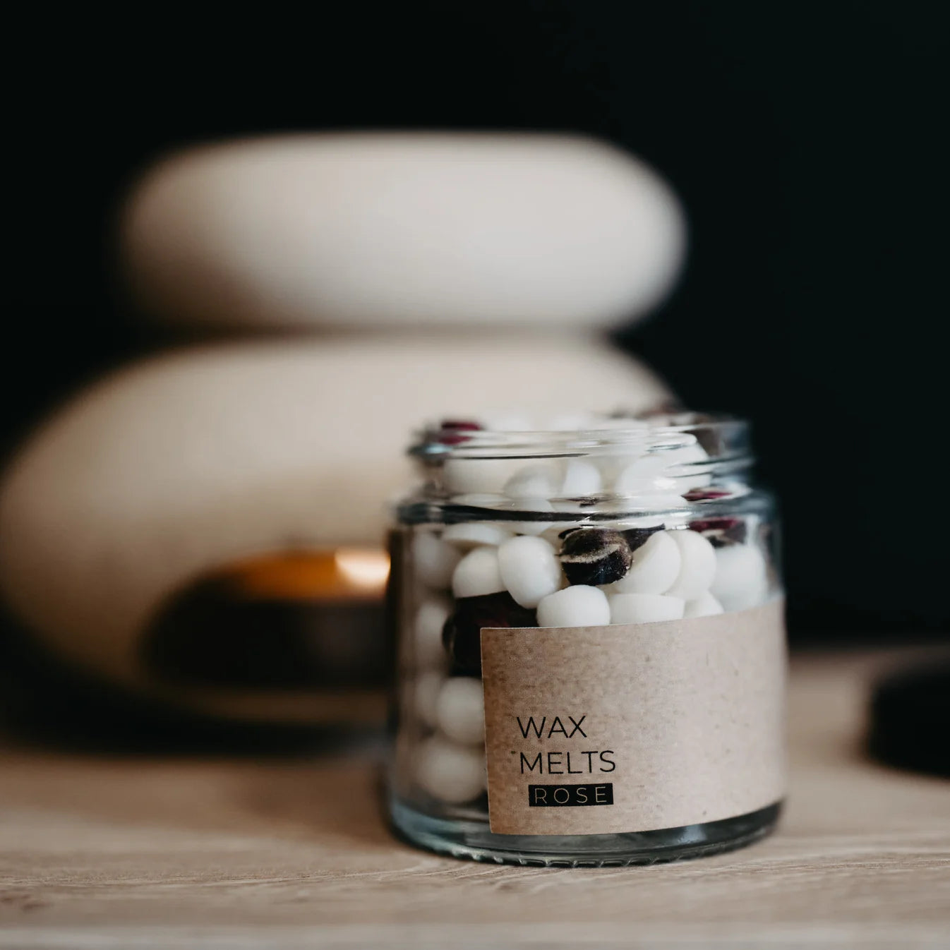 The MUNIO Mini Sojawachs Perlen im Glas - 60 ml