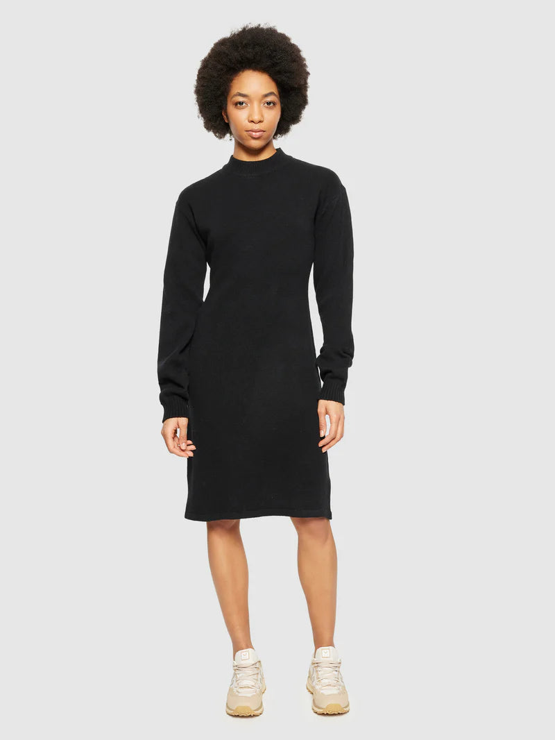 Outlet: KNOWLEDGE COTTON APPAREL Wollkleid mit Rundhalsausschnitt Gr. L