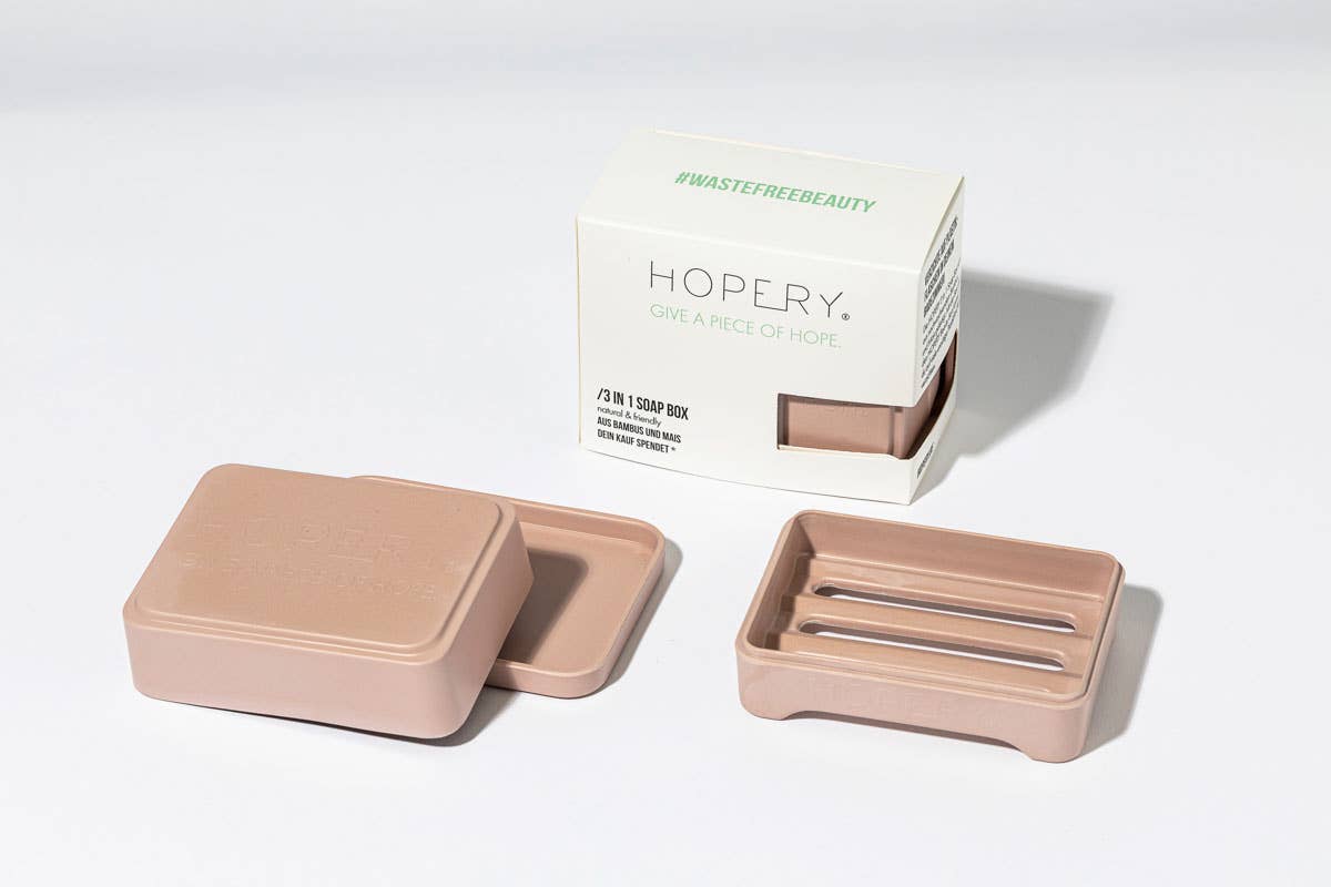 HOPERY 3 in 1 Soap Box aus Bambus und Mais