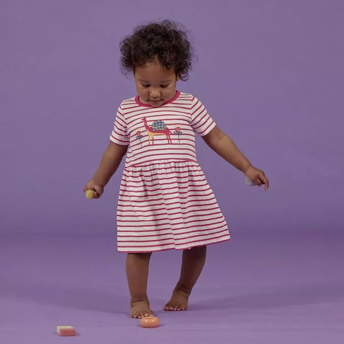 SENSE ORGANICS Baby Kleid Amea Pinke Streifen oder Pink