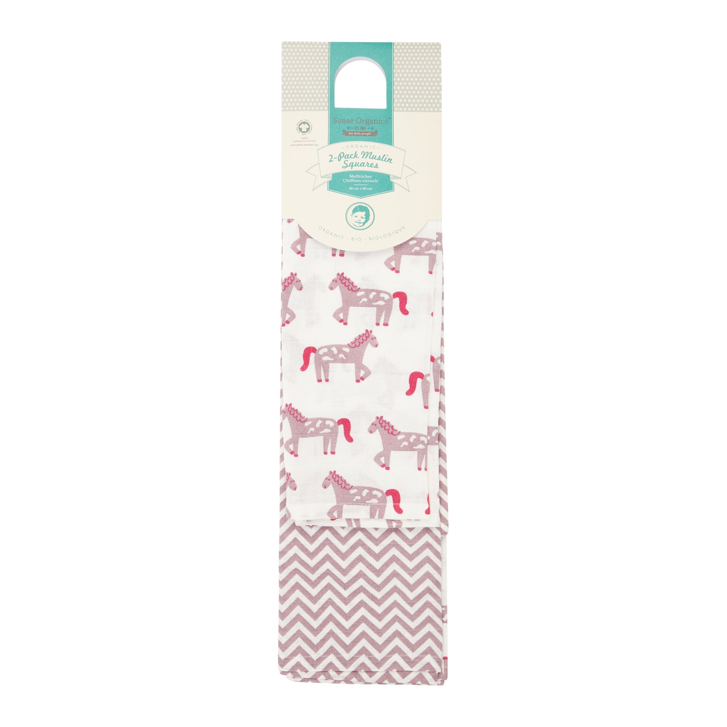 Sense Organics BIOS RETRO 2er Pack Muslin Tücher Pferde