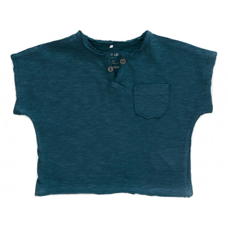 PLAY UP Baby T-Shirt mit Knöpfen deep grün