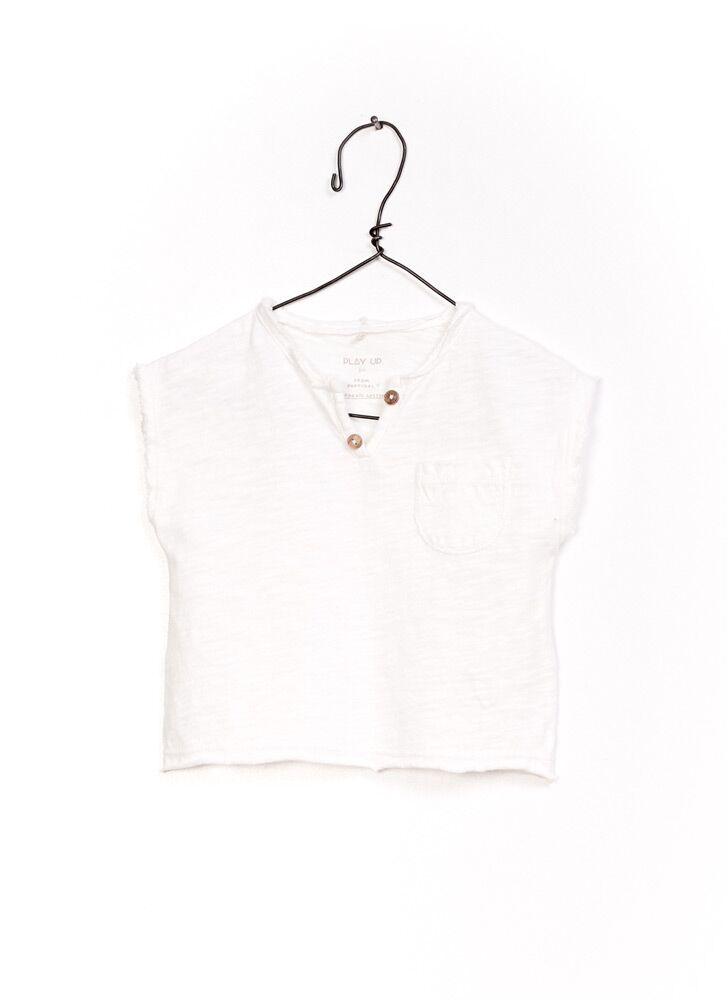 PLAY UP Baby T-Shirt mit Knöpfen weiß