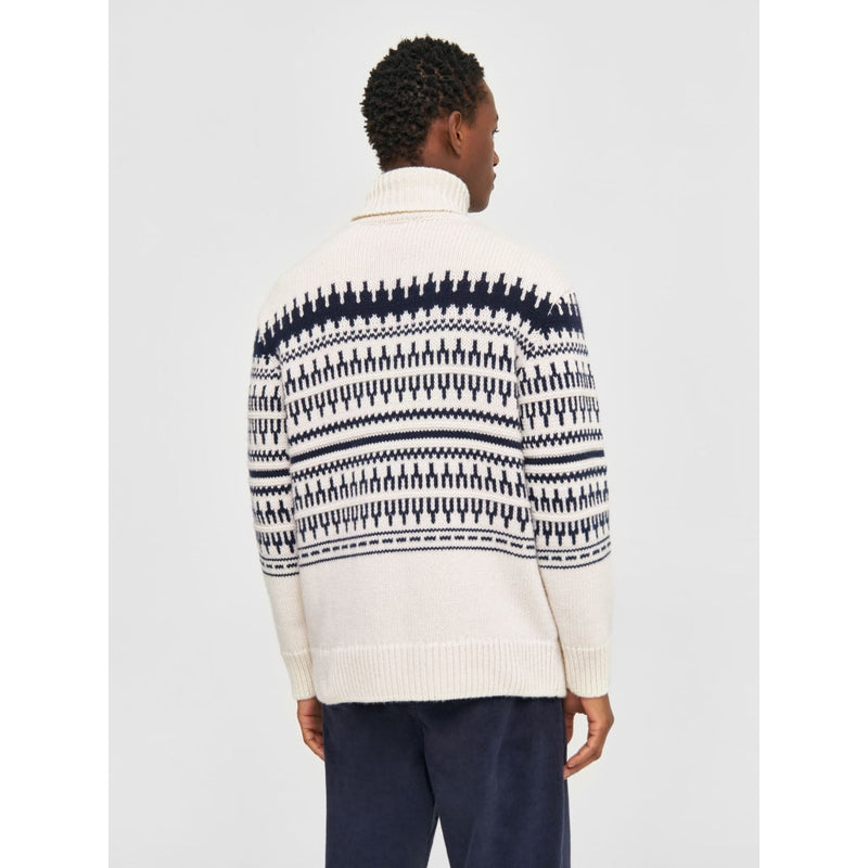 KNOWLEDGE COTTON APPAREL Patterned turtleneck sweater size XXL