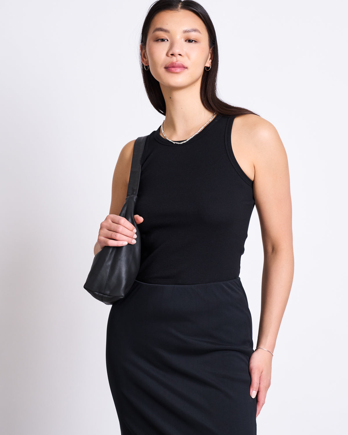 TRANSPARENT BACK TANK TOP HOLMEN BLACK
