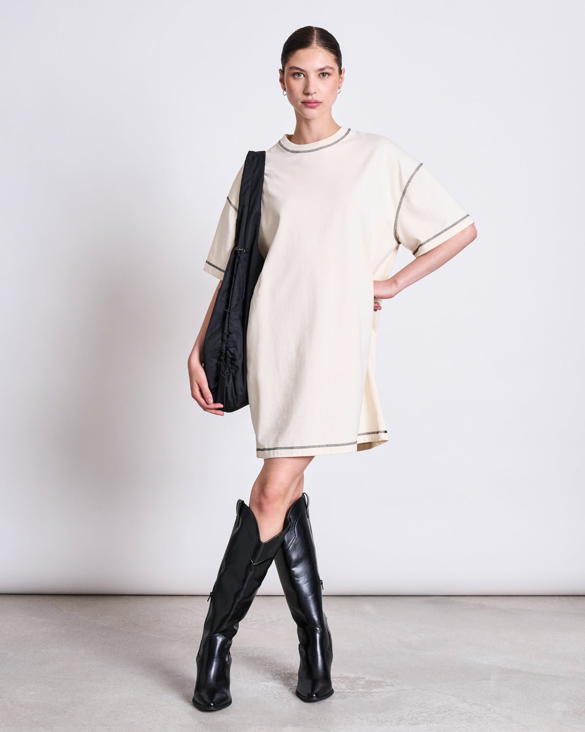 JAN 'N JUNE T-Shirt Dress Hopla Ecru Gots