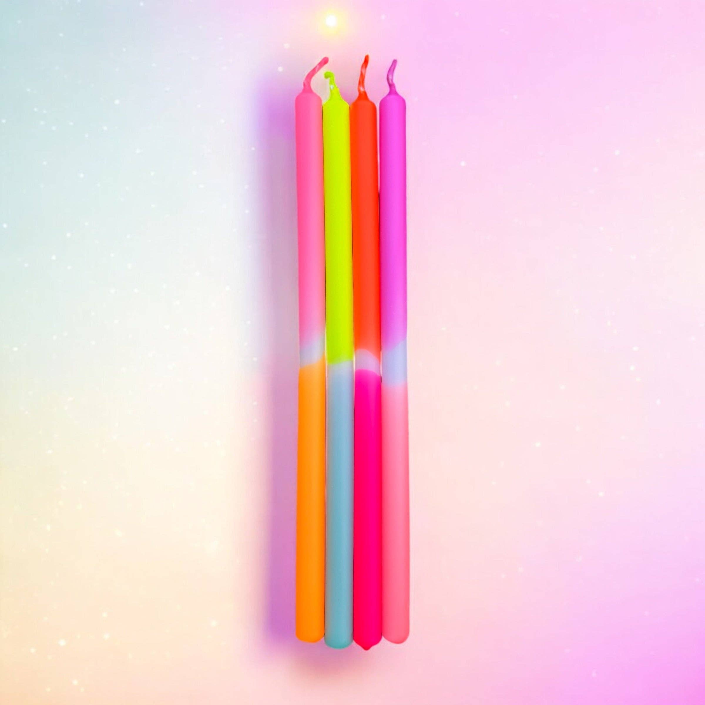 PINK STORIES Dip Dye Skinny Kerzen-4er-Set