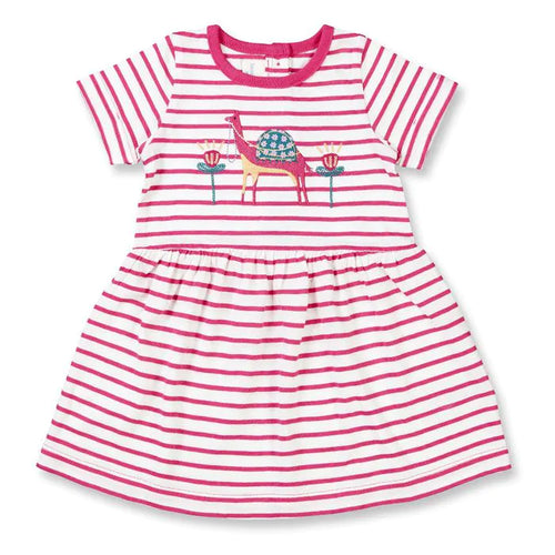 SENSE ORGANICS Baby Dress Amea Pink Stripes or Pink
