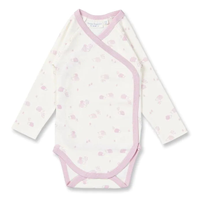 SENSE ORGANICS Ygon Baby Wrap Body Langarm igel pink