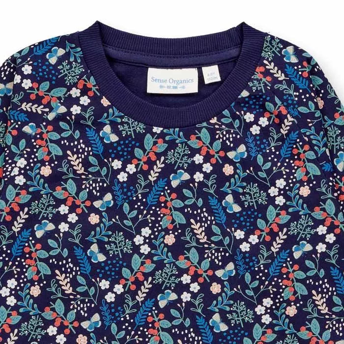 Sense Organics Dena Sweater Multi Flower Navy Kragen