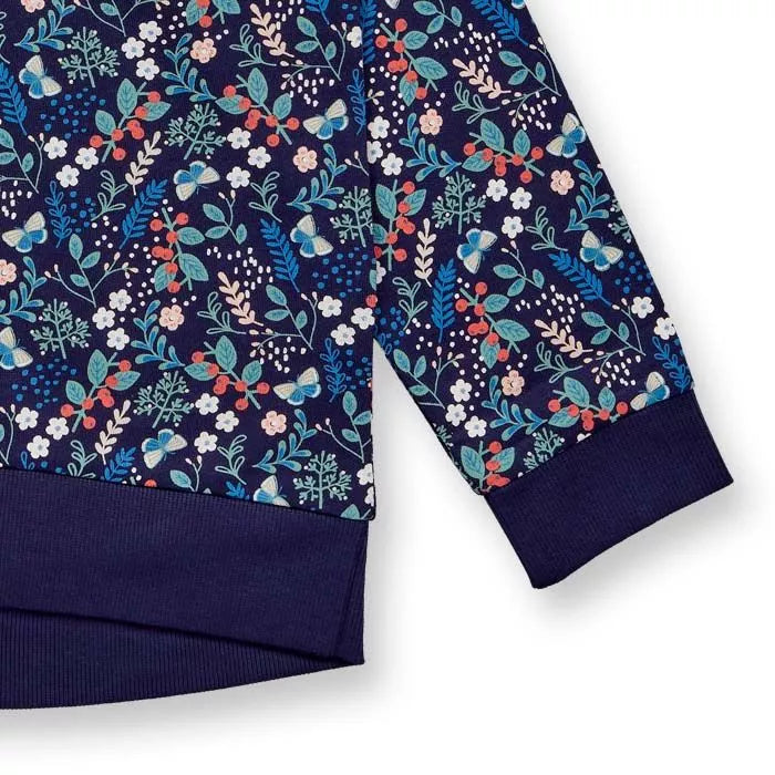 Sense Organics Dena Sweater Multi Flower Navy