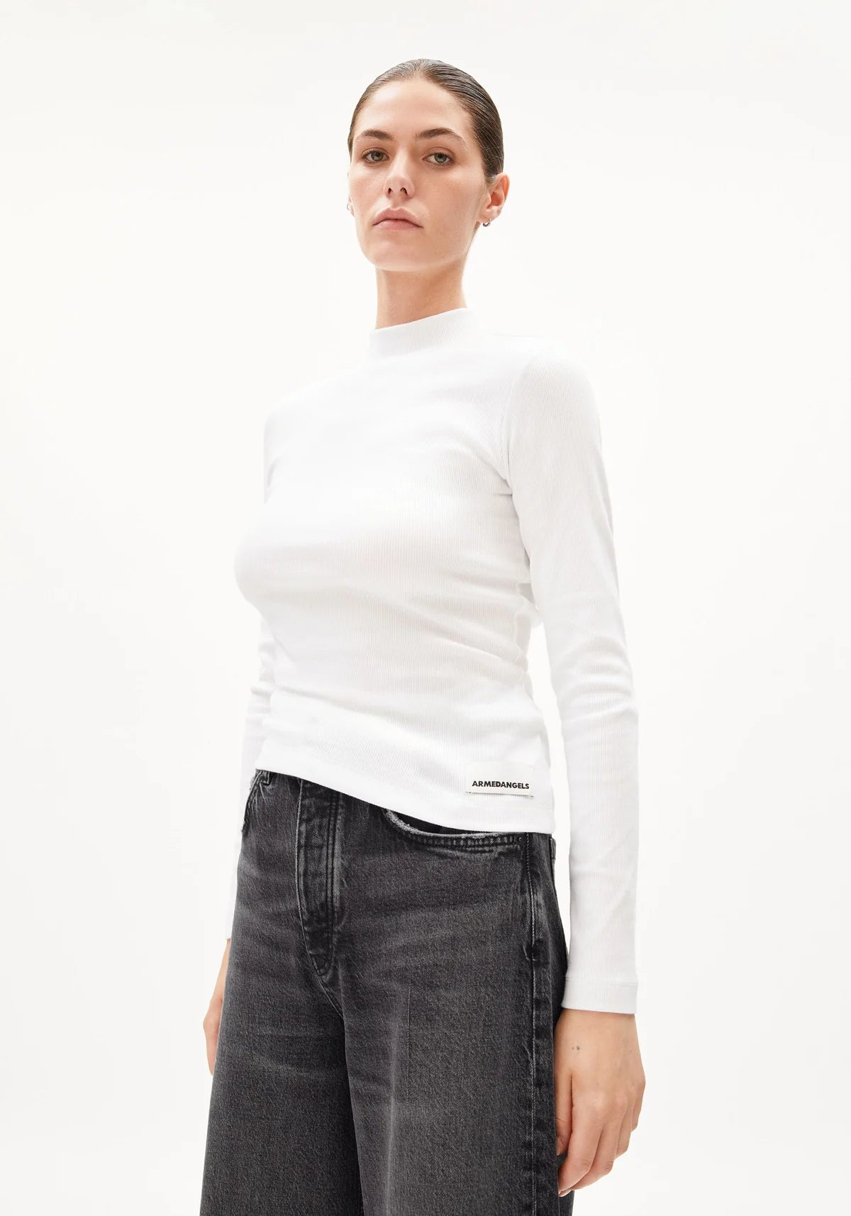 ARMEDANGELS Rib LONGSLEEVE FATIMAARA - velvet ember