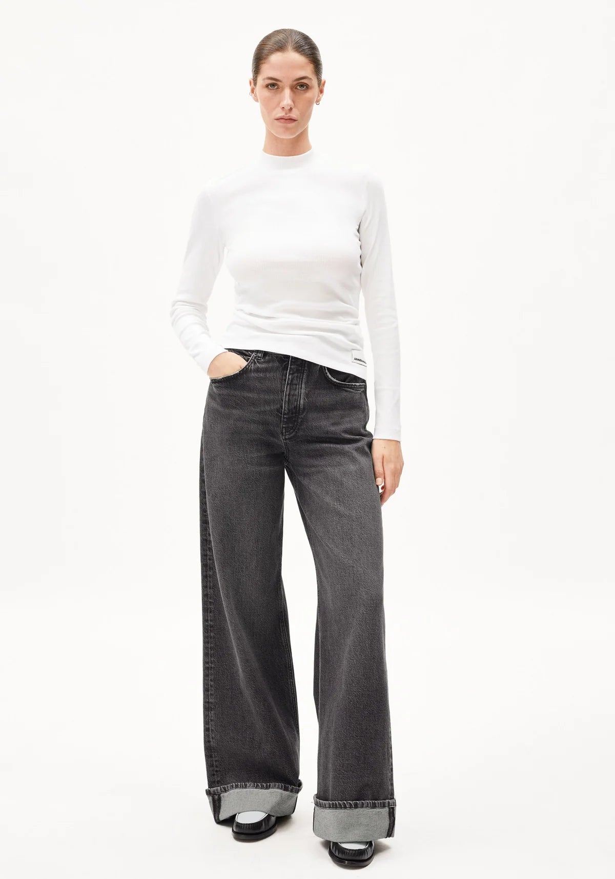 ARMEDANGELS Rib LONGSLEEVE FATIMAARA - velvet ember