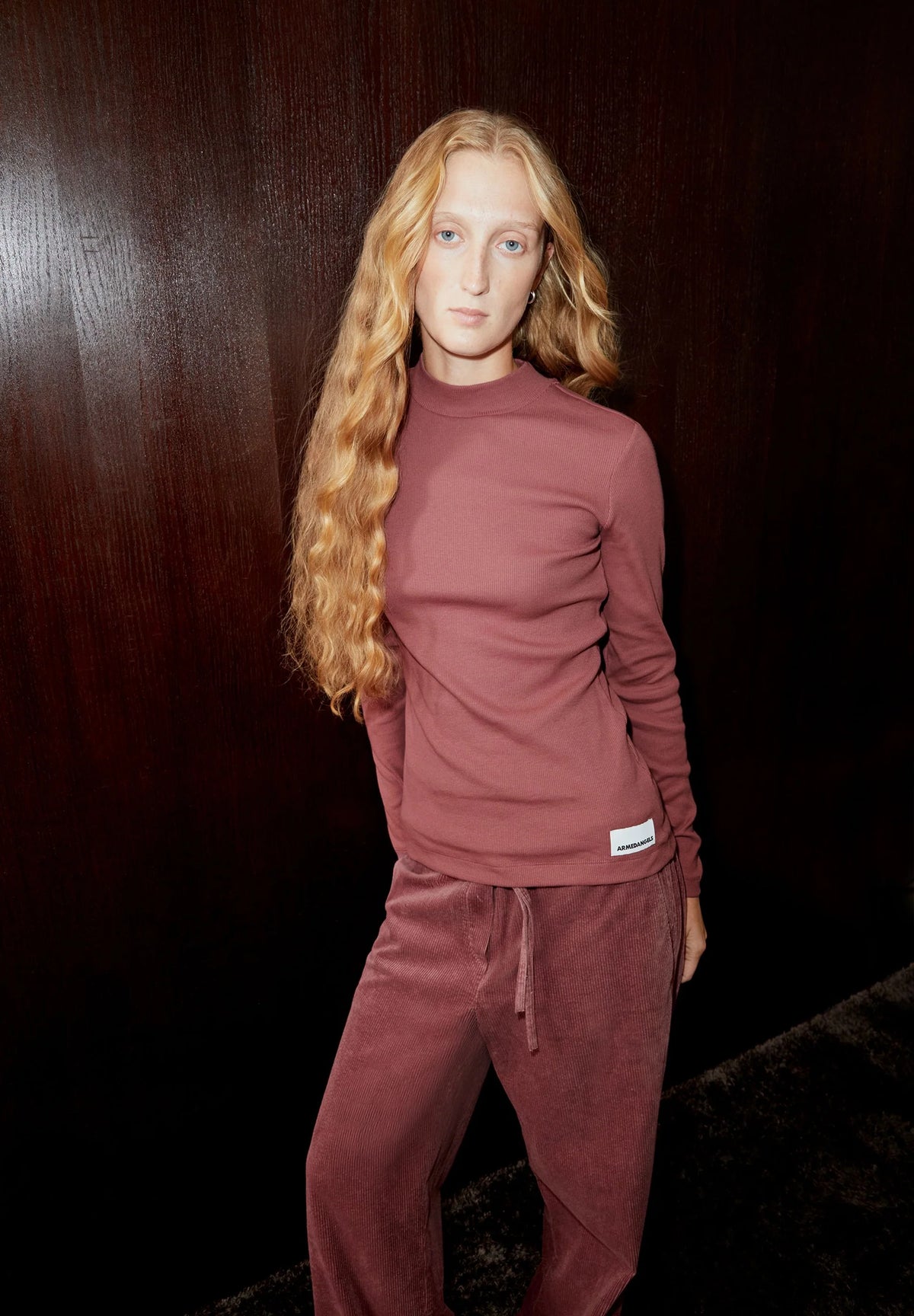 ARMEDANGELS Rib LONGSLEEVE FATIMAARA - velvet ember