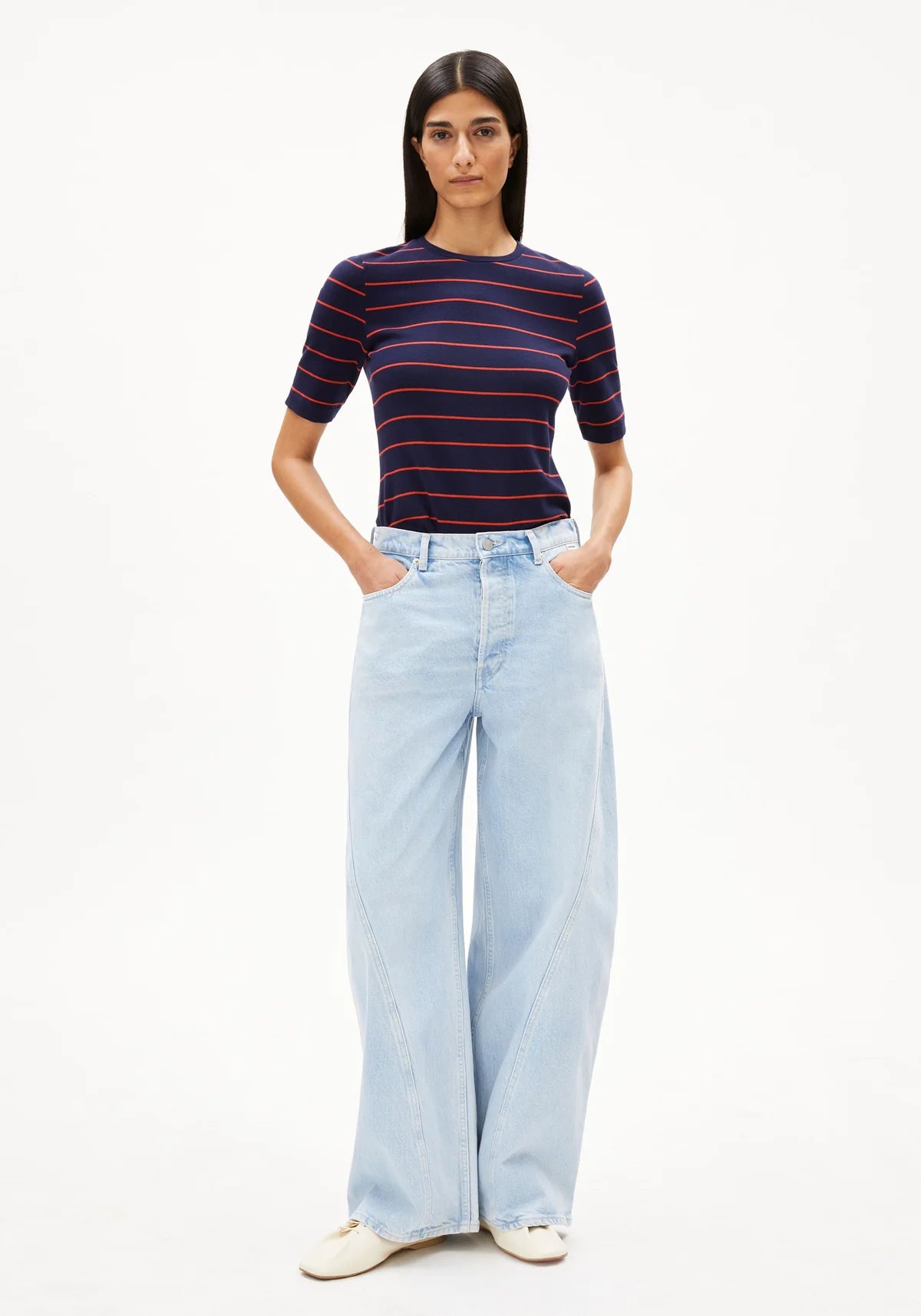 ARMEDANGELS FINE STRIPE T-SHIRT JAANISARA