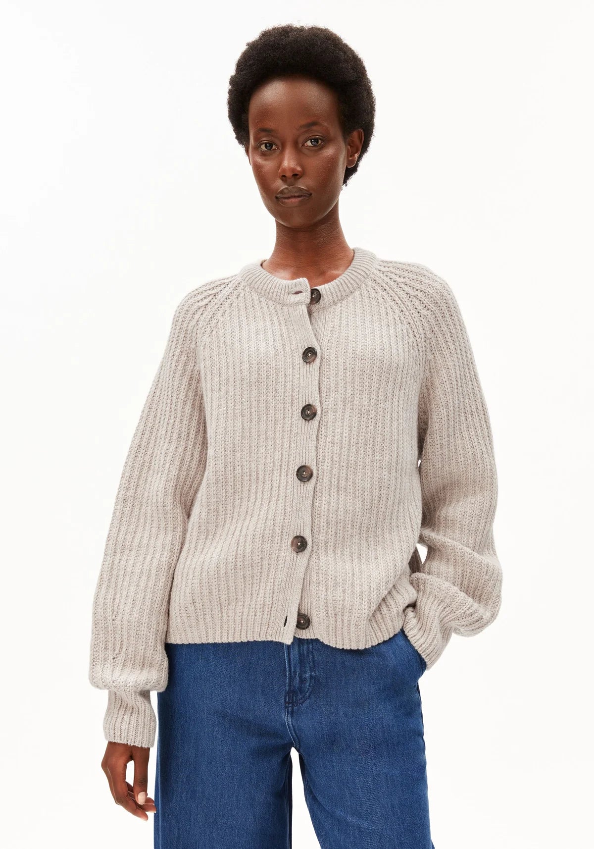 ARMEDANGELS Rippstrick Cardigan Bio Woll-Mix