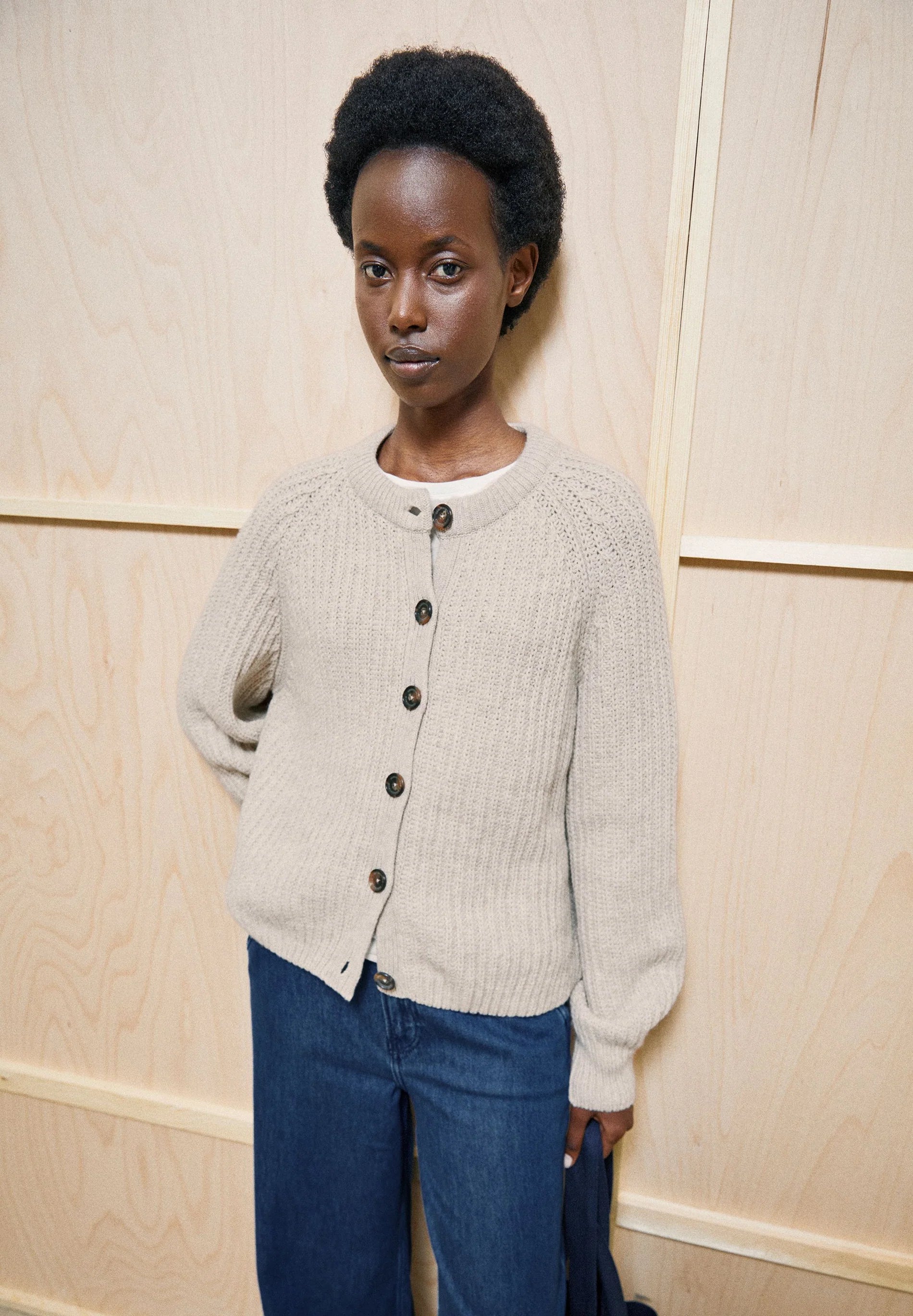 ARMEDANGELS Rippstrick Cardigan Bio Woll-Mix