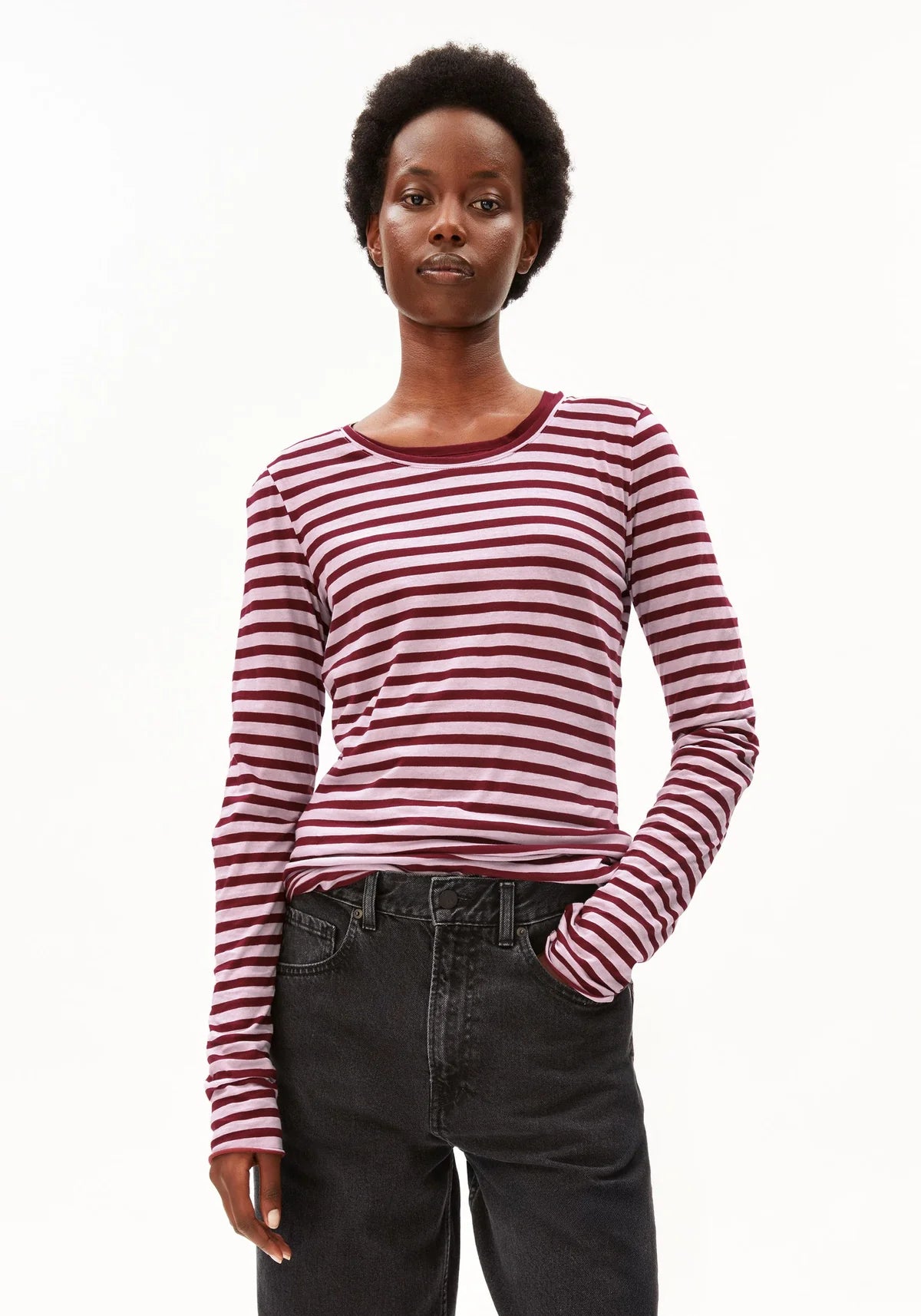 ARMEDANGELS gestreiftes Langarmshirt Einiaara