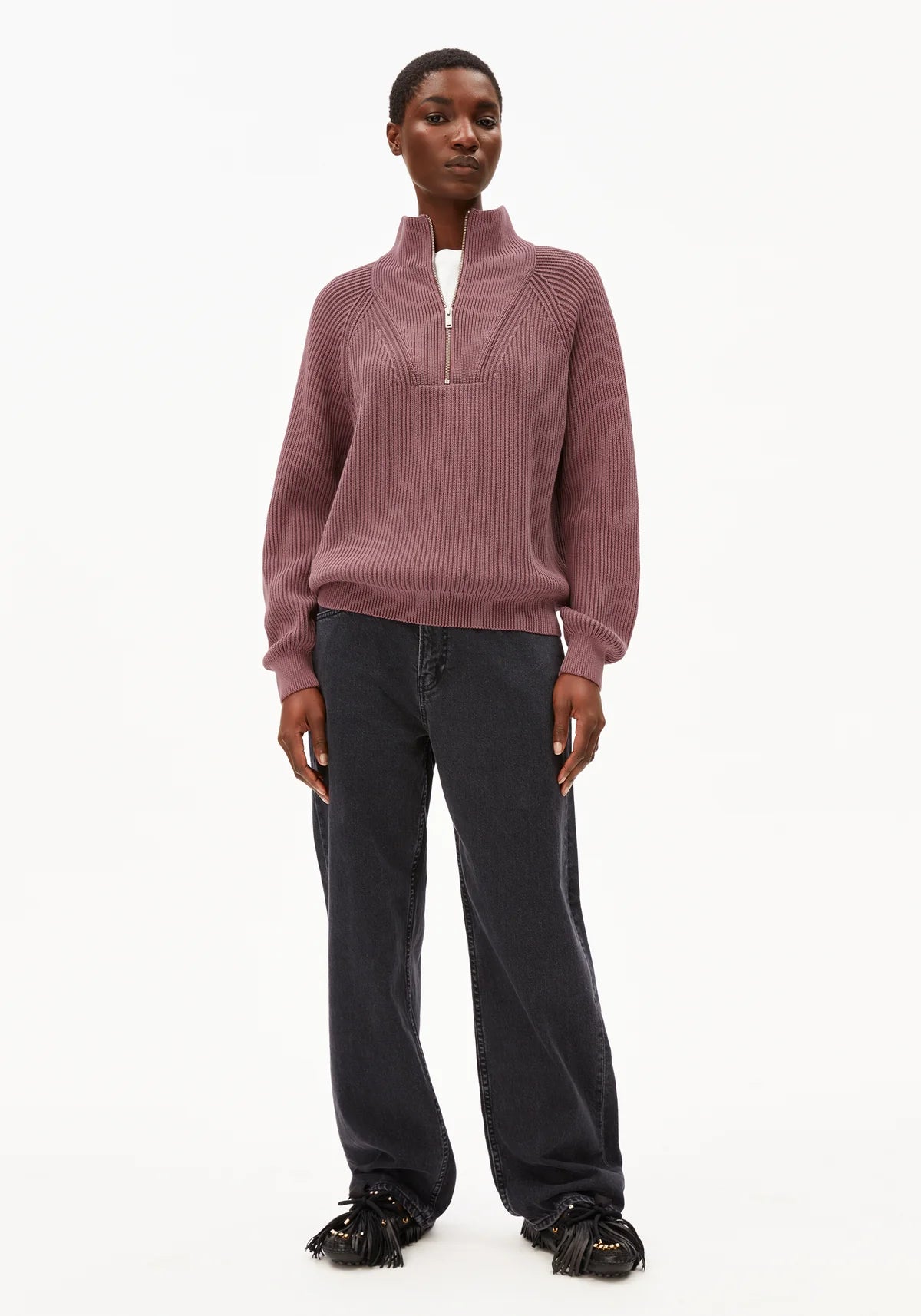 ARMEDANGELS Troyer Pullover Ronyiaas GMT DYE