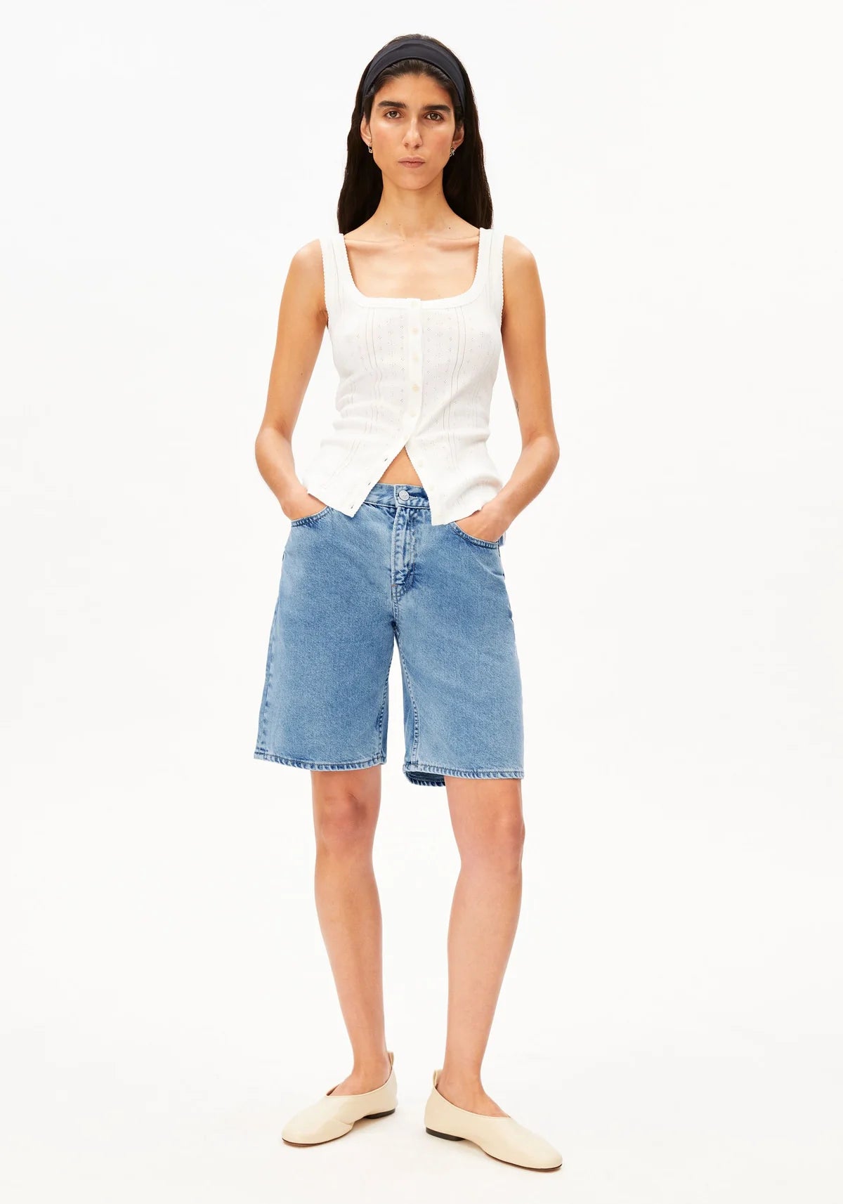 ARMEDANGELS Thaalina Mid Waist Jeans-Shorts