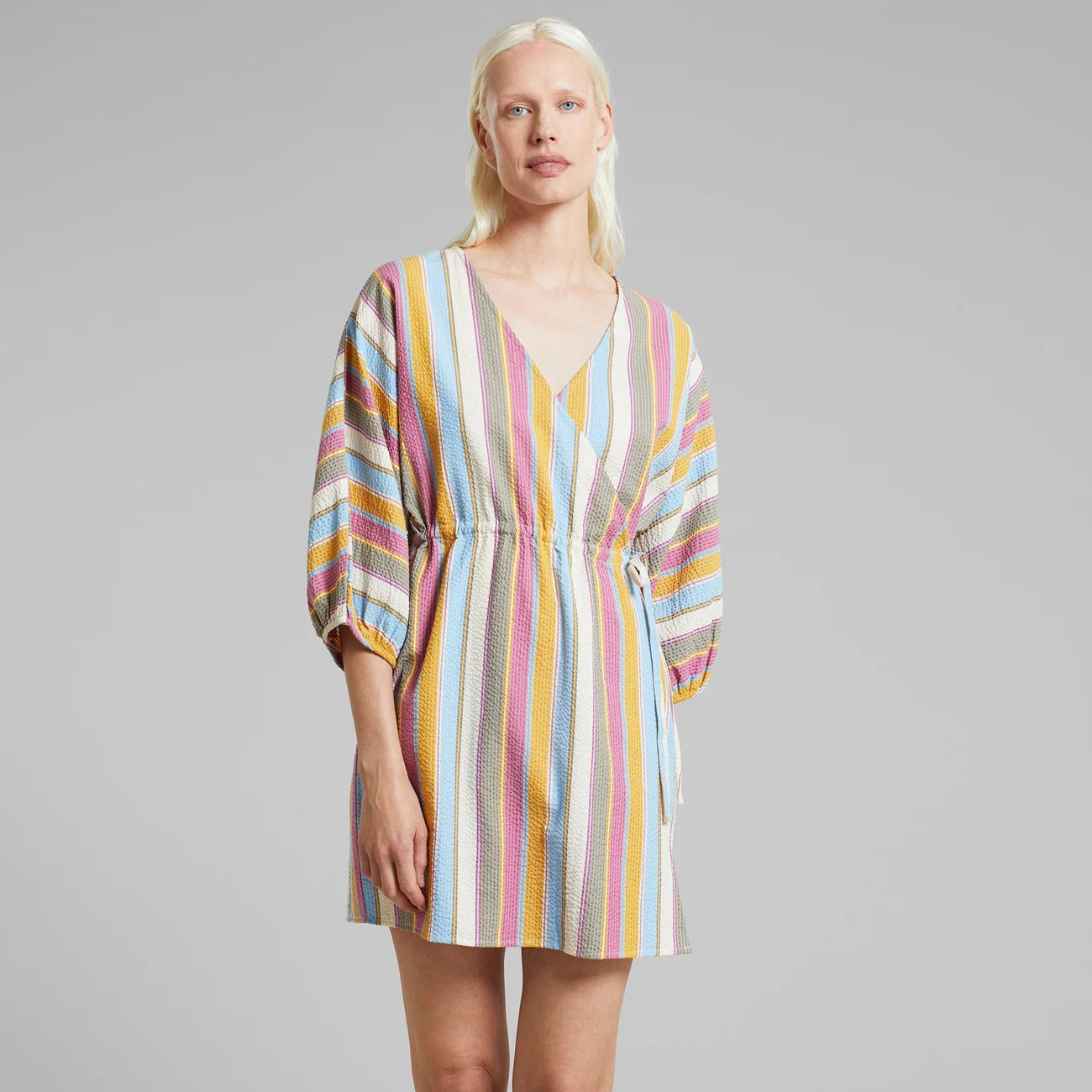 DEDICATED Wickelkleid Ugglan Club Stripe Multi Color