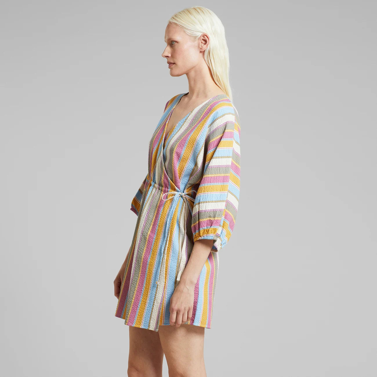 DEDICATED Wickelkleid Ugglan Club Stripe Multi Color
