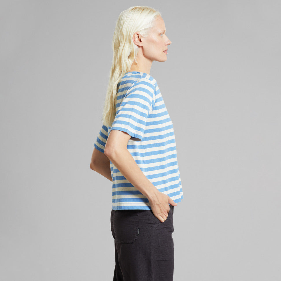 DEDICATED T-Shirt Vadstena Stripes Della Blue